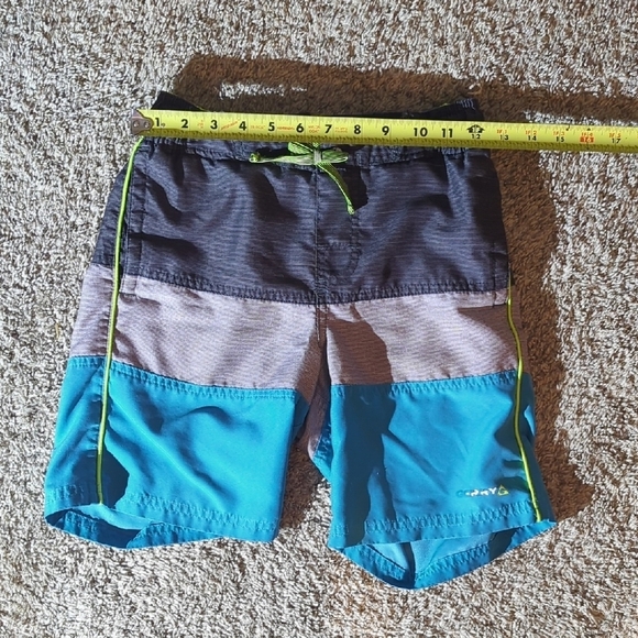 Blue and Gray Board Shorts with Drawstring - Picture 2 of 6
